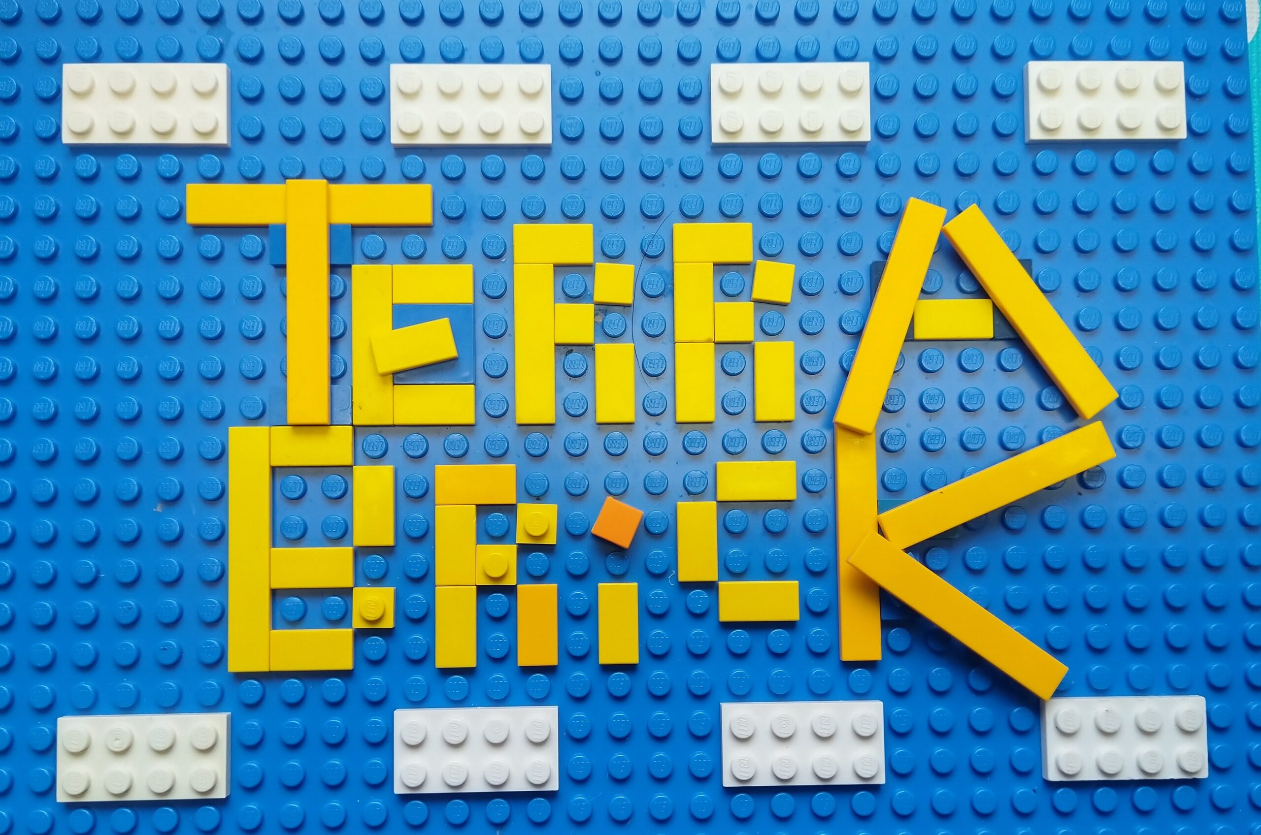 TerraBrick written in lego bricks